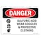 Signmission OSHA Danger Sign, Sulfuric Acid Wear Goggles, 14in X 10in Aluminum, 14" W, 10" H, Landscape OS-DS-A-1014-L-1586 - alternate 1